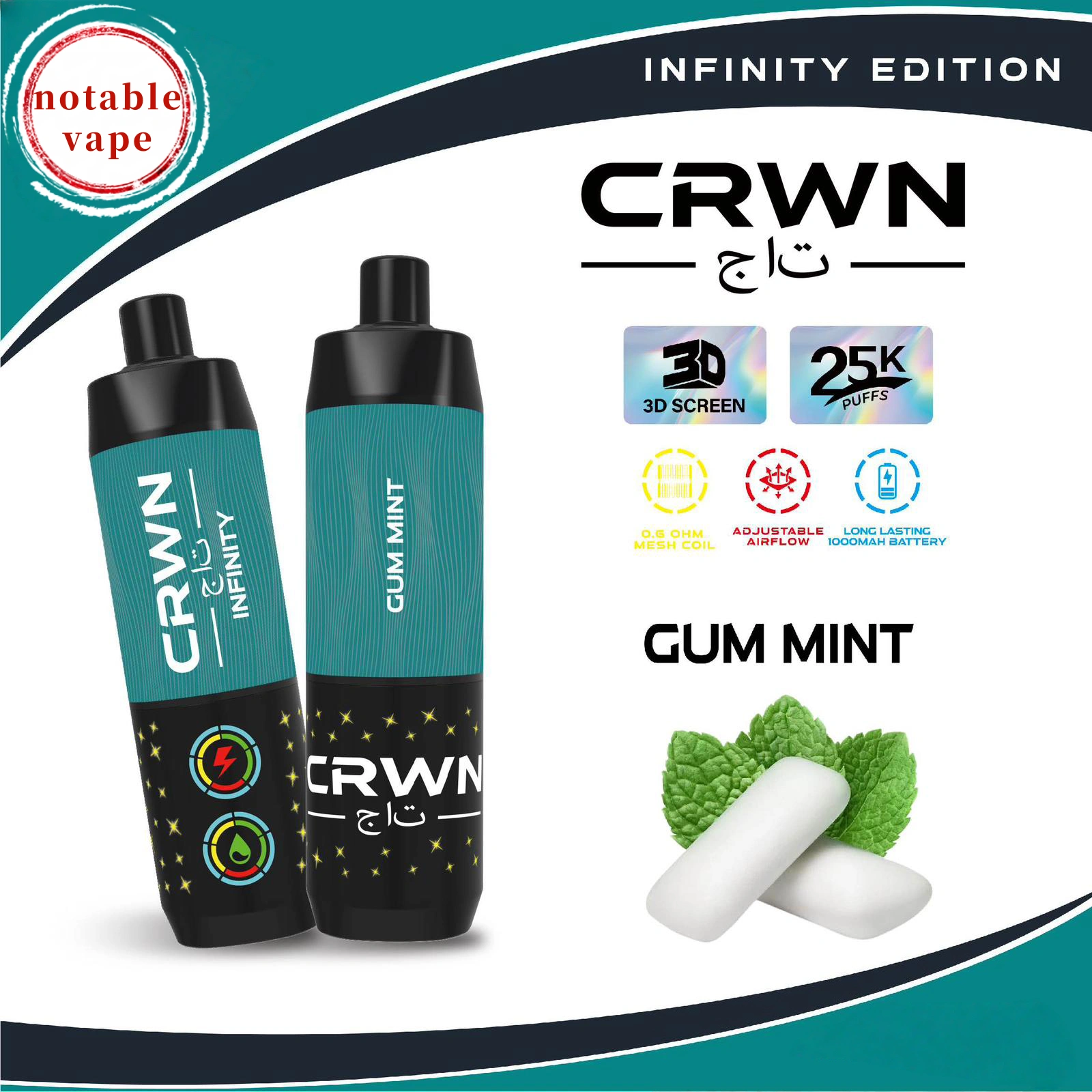 gum with mint al fakher alternative Crwn Infinity